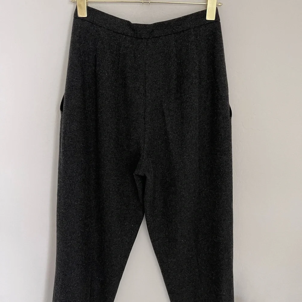 DONNA KARAN NEW YORK High Waist Pintuck 100% Cashmere Pants Size 6 - Picture 2 of 9